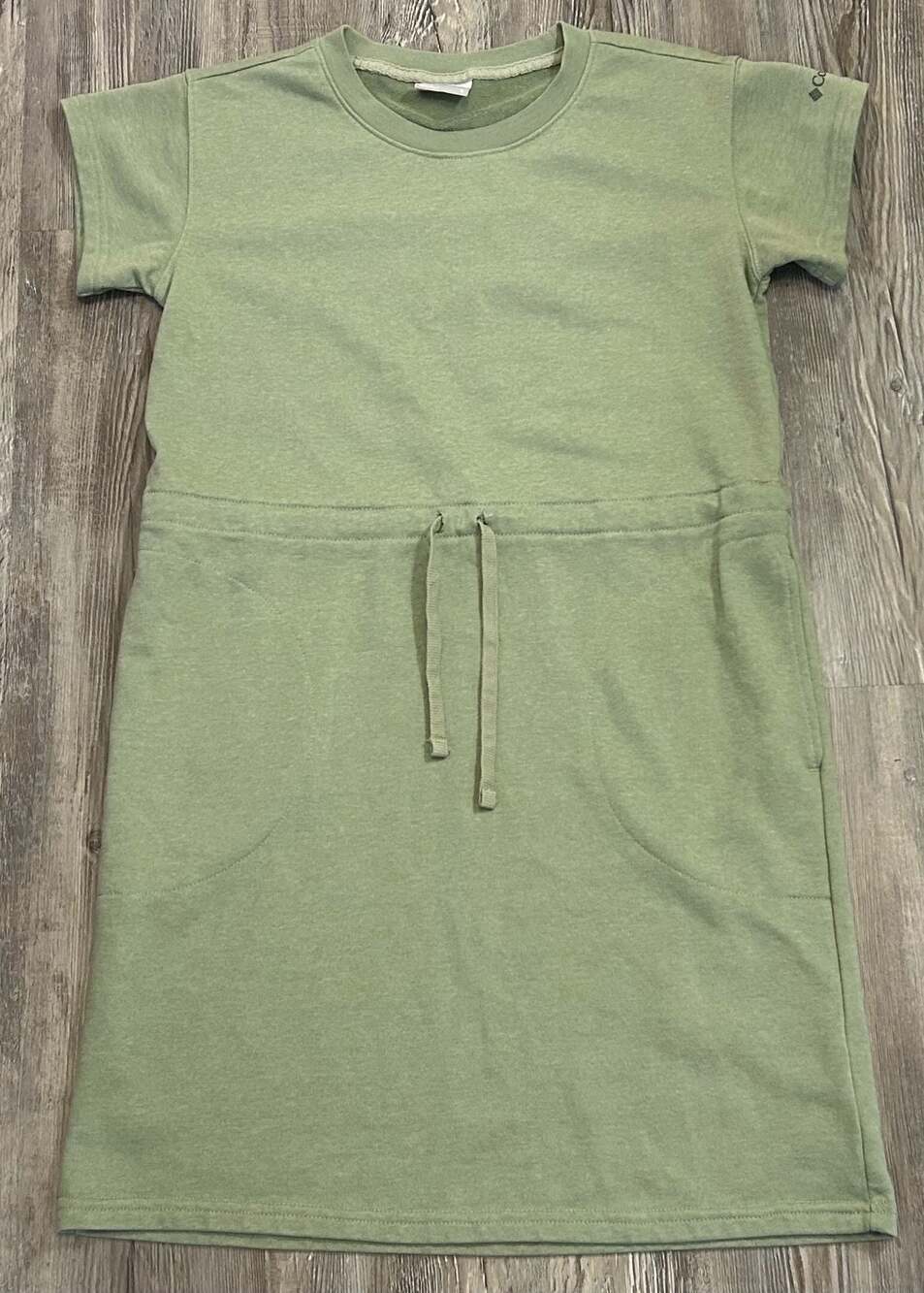 Columbia Sportswear Women's Sage Green Drawstring Waist T-Shirt Mini Dress